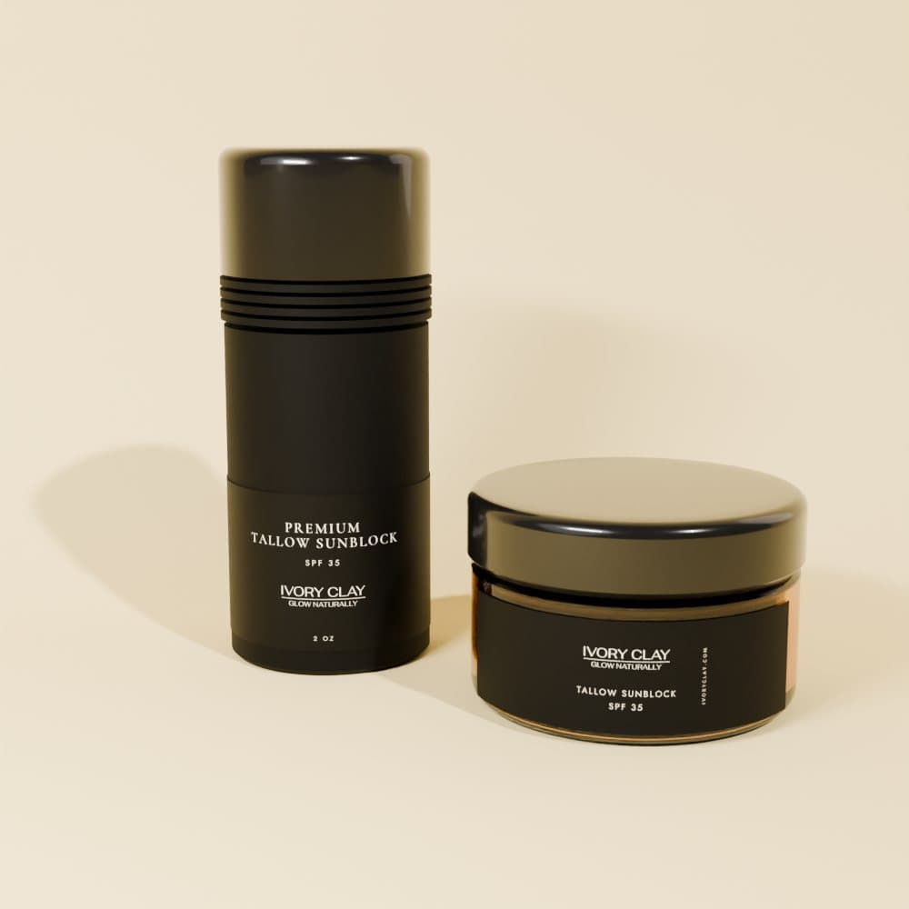 Premium Tallow Sunblock — Ivory Clay grass-fed tallow